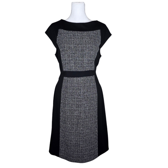 Anne Klein Dresses & Skirts - Anne Klein Womens Black Gray Tweed Dress Knee Length Business Casual Size 6